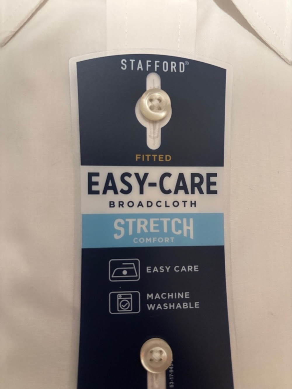 Stafford Men's White Easy-Care Stretch Dress Shirt (C1) - Picture 4 of 4